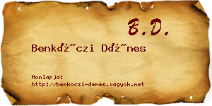 Benkóczi Dénes névjegykártya