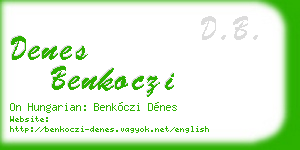 denes benkoczi business card