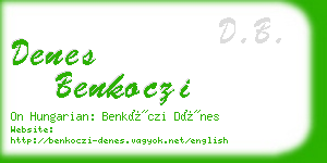 denes benkoczi business card